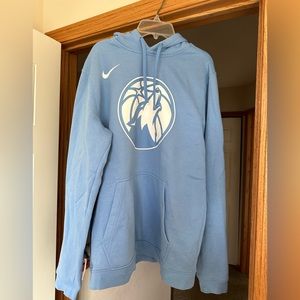 minnesota timberwolves light blue logo hoodie nike